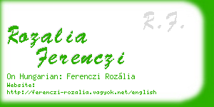 rozalia ferenczi business card