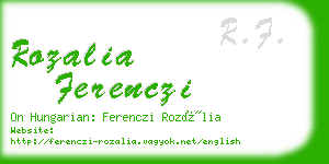 rozalia ferenczi business card
